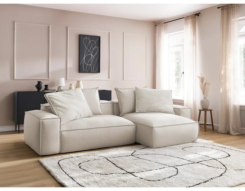 Бежов ъглов диван от изкуствена кожа (променлив) Boheme – Bobochic Paris
