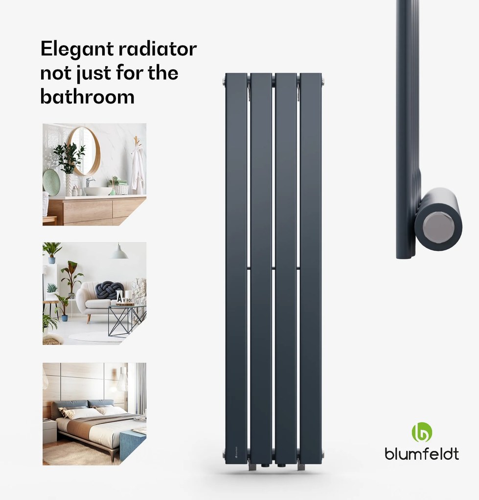 Blumfeldt Ontario, радиатор, 30 x 120, 1/2" странична връзка, монтаж на стена, 733 W