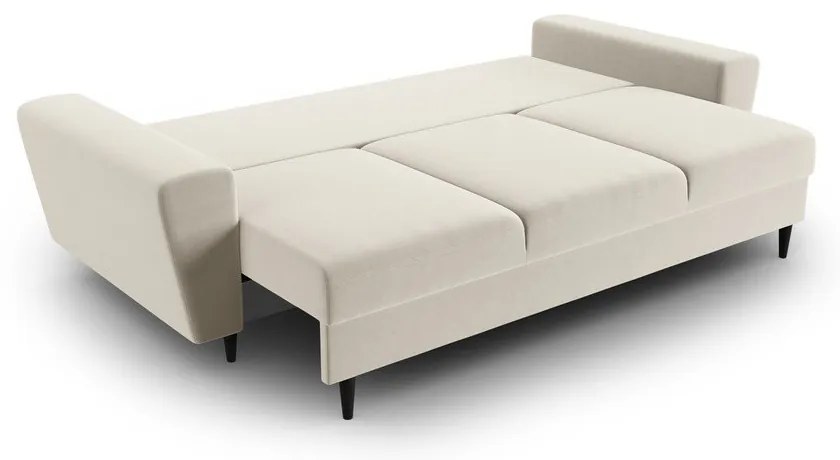 Бежов кадифен разтегателен диван с място за съхранение 235 cm Kyoto – Cosmopolitan Design