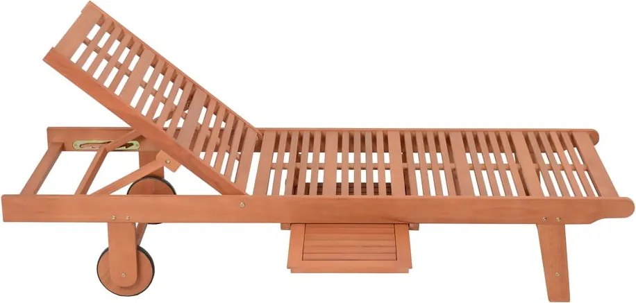 Градински шезлонг от масивно дърво в естествен и кремав цвят San Diego – Garden Pleasure