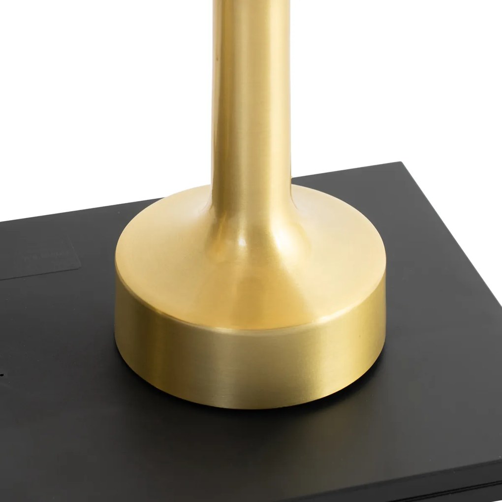 Комплект от 2 настолни лампи златисти с бежово RGBW презареждаеми - Elise