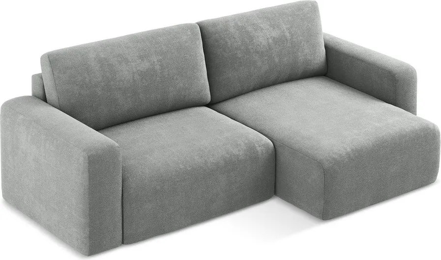 Сив шенилов сгъваем/с място за съхранение ъглов диван (десен ъгъл) Kona – Makamii