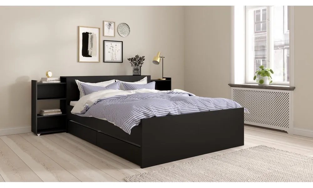 Черни чекмеджета за под леглото в комплект от 2 бр. Naia – Tvilum