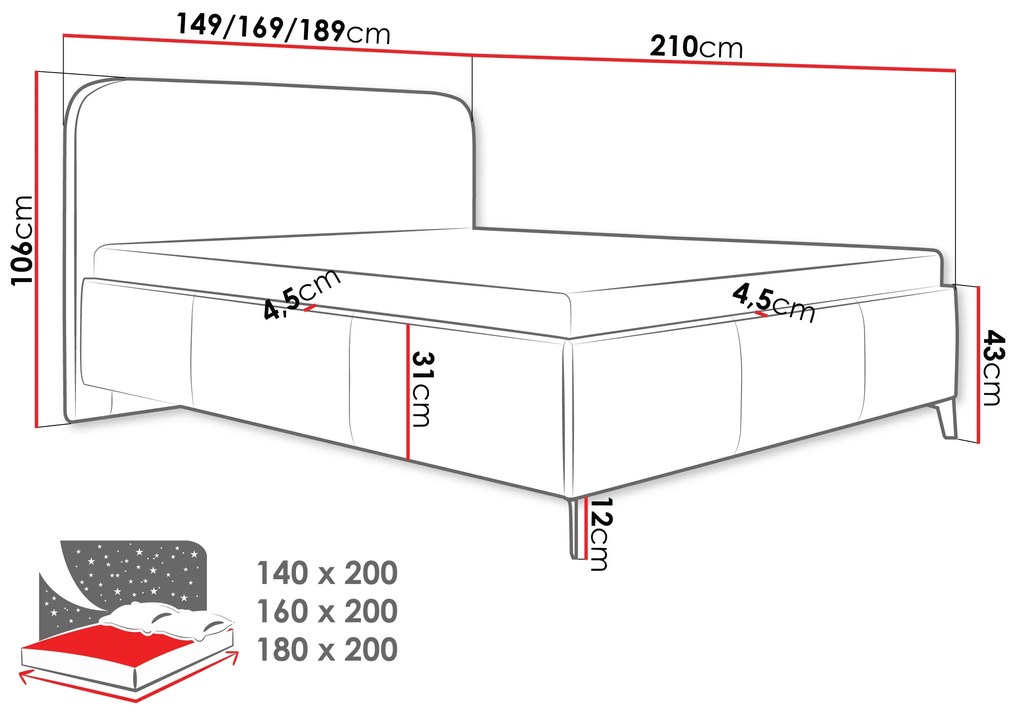 Тапицирано легло Holly-Mpez-180 x 200
