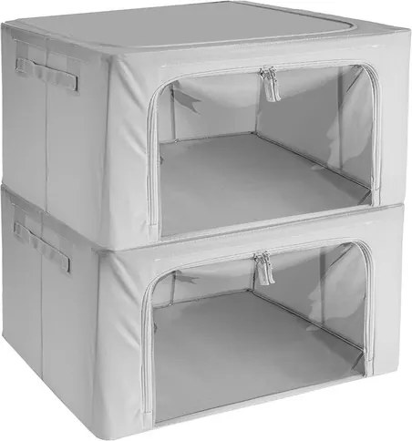 Комплект от 2 кутии за съхранение Ruhhy, с прозрачен прозорец, 40x30x20см