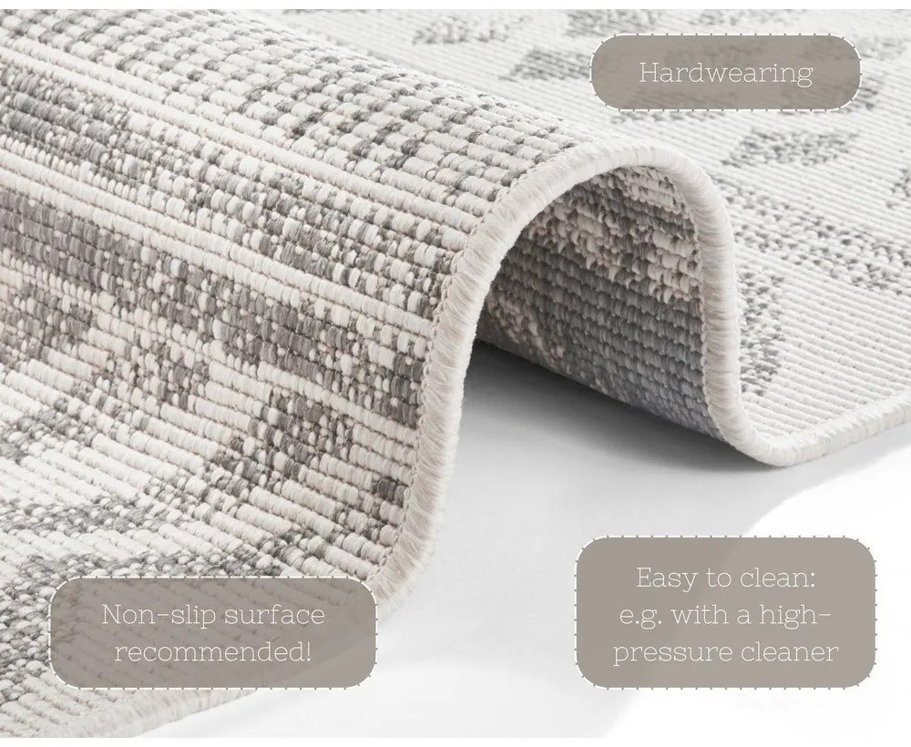 Сив и кремав килим на открито , 80 x 250 cm Biri - NORTHRUGS