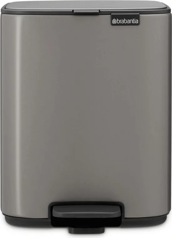 Кош за боклук Brabantia Bo Pedal 1010127, 7 л, Плавно затваряне, Гумирана основа, Тъмносив