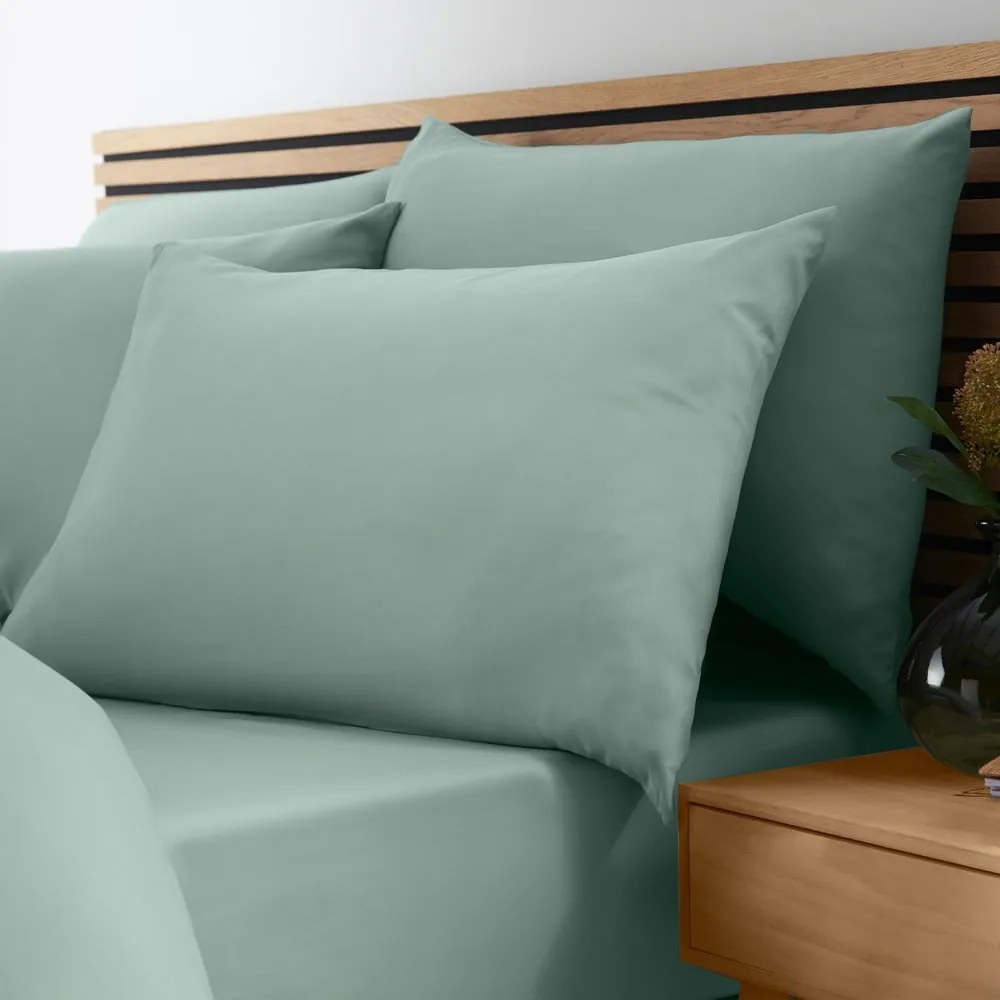 Зелен еластичен чаршаф 90x190 cm So Soft Non-Iron – Catherine Lansfield