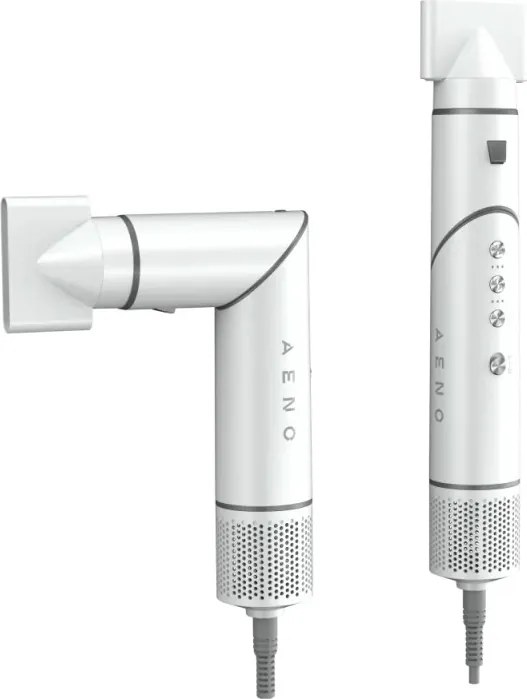 Уред за сушене и стилизиране на коса AENO HS1 AHS0001, 1200W, 4 скорости, 4 нива, 7 приставки, Йонизиране, Бял