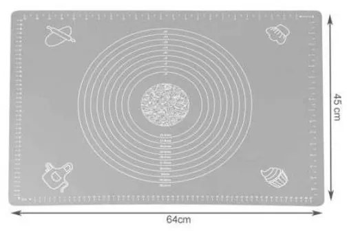Силиконова подложка за месене Ruhhy, 64x45 см, Сив