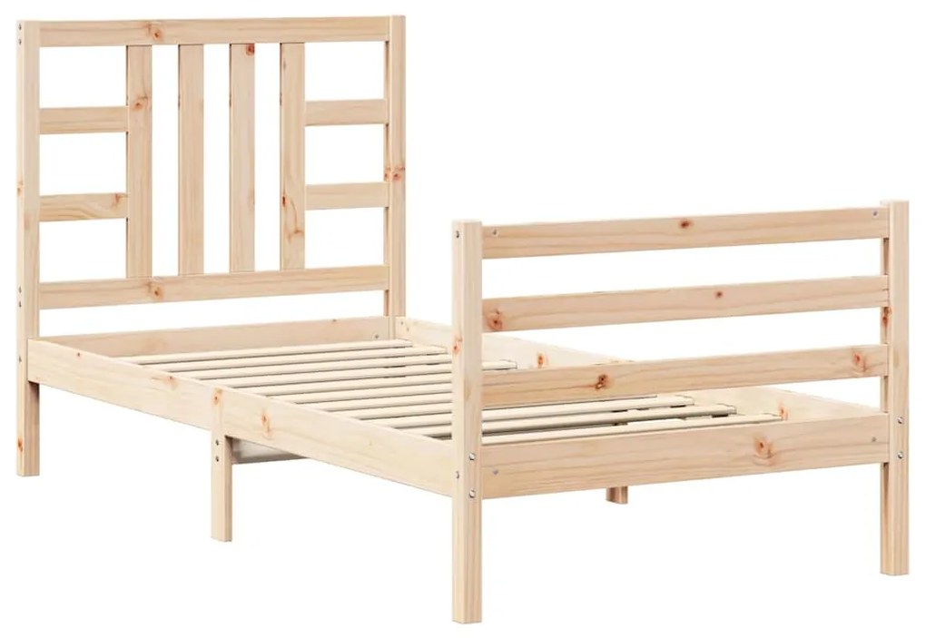 3193906 vidaXL Рамка за легло без матрак, 90x200 см, масивна чамова дървесина