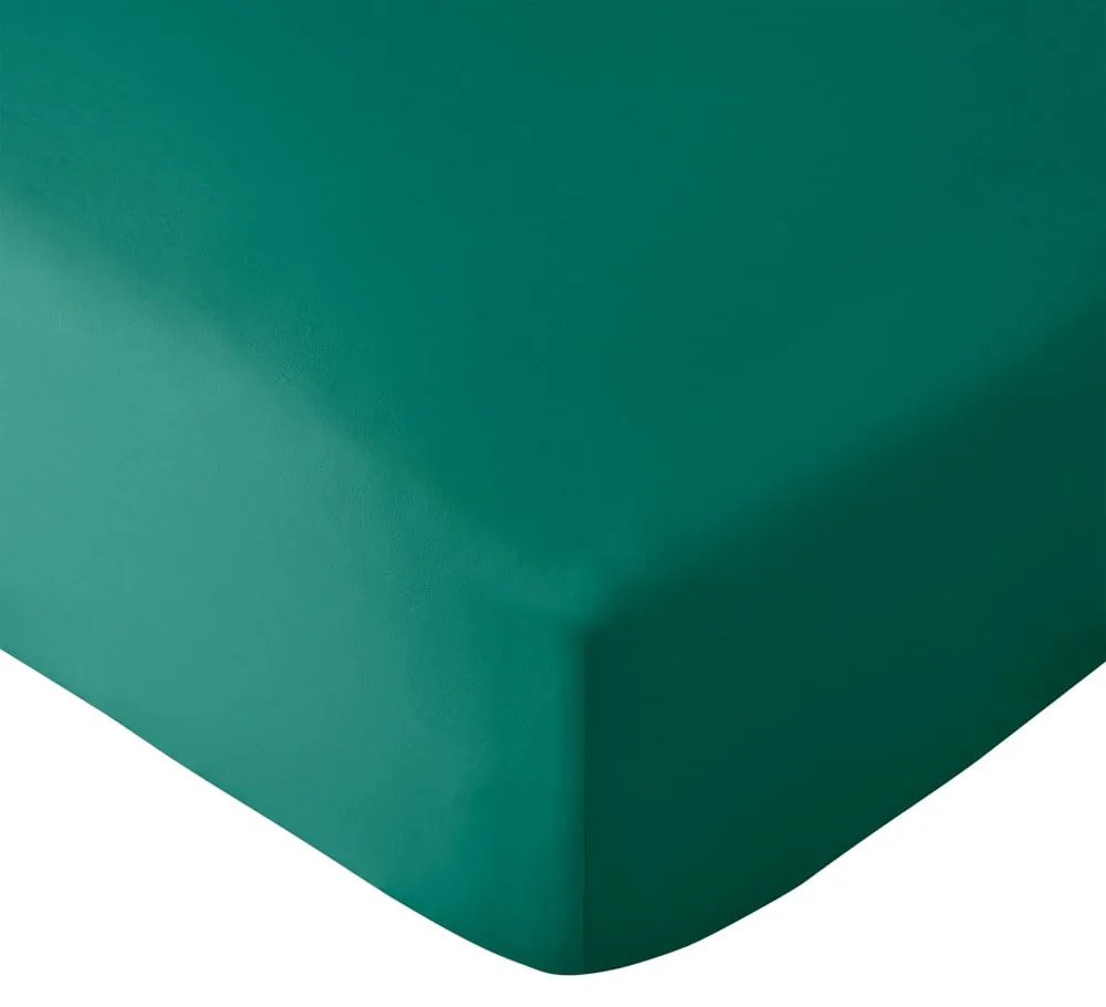 Тъмнозелен еластичен чаршаф от микрофибър 185x200 cm So Soft Easy Iron – Catherine Lansfield