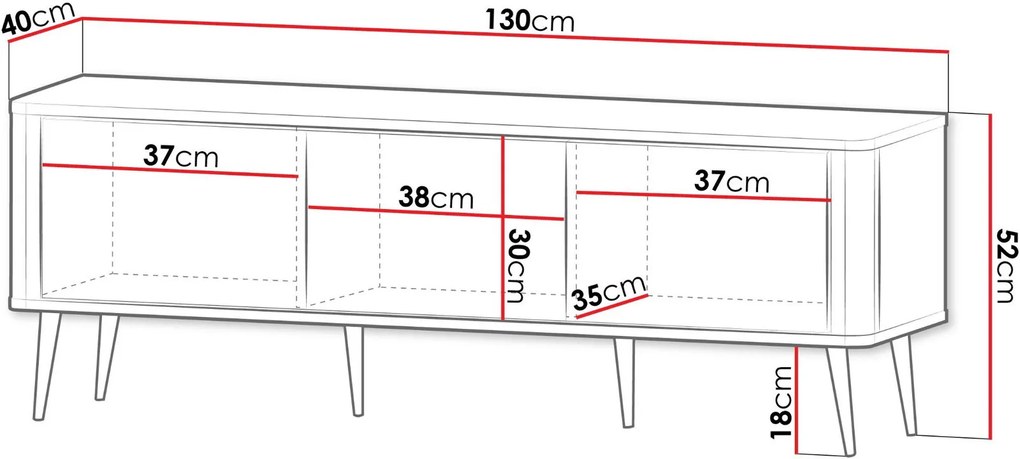 ТВ шкаф Marly Reg mini-Черен