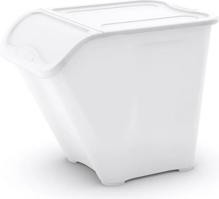 Бяла пластмасова кутия за съхранение с капак 55x39x46 cm All In Box – KIS