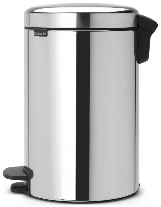 Кош за боклук с педал Brabantia NewIcon 649033, 12 л, Плавно затваряне, Противоплъзгаща основа, Метална вътрешна кофа, Инокс