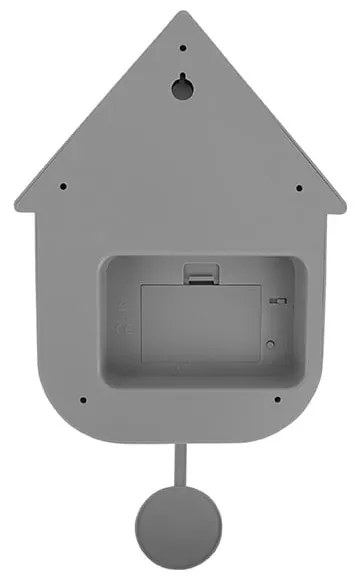 Сив стенен часовник с махало , 21,5 x 41,5 cm Modern Cuckoo - Karlsson