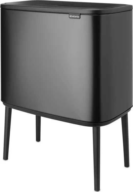 Кош за боклук Brabantia Bo Touch 1008855, 11+23 л, Плавно и безшумно отваряне, Голям отвор, Тъмносив