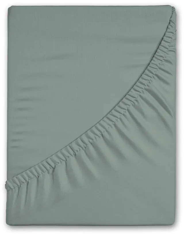 Зелен еластичен фланелен чаршаф 180x200 cm – Good Morning