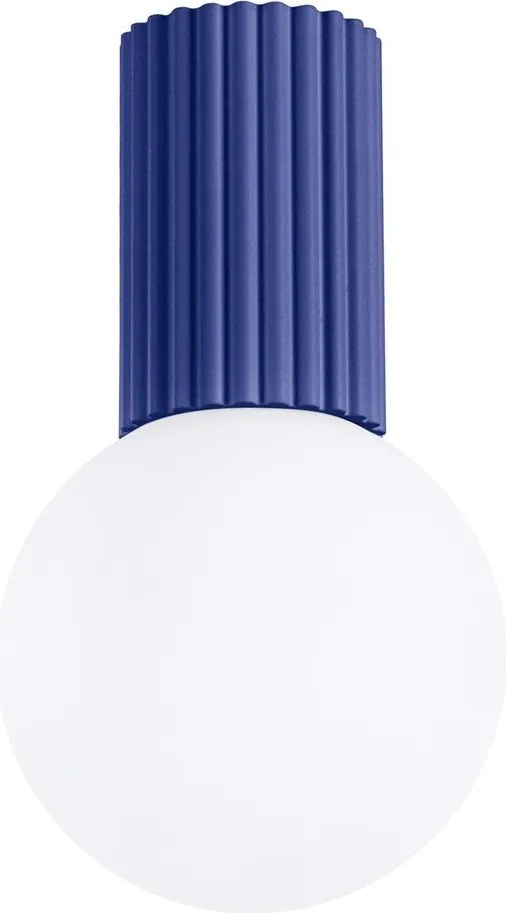 Синьо осветително тяло за таван със стъклен абажур ø 12 cm Orbital – Sollux