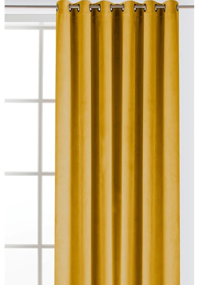 Затъмняваща завеса в цвят горчица 530x300 cm Velto – Filumi