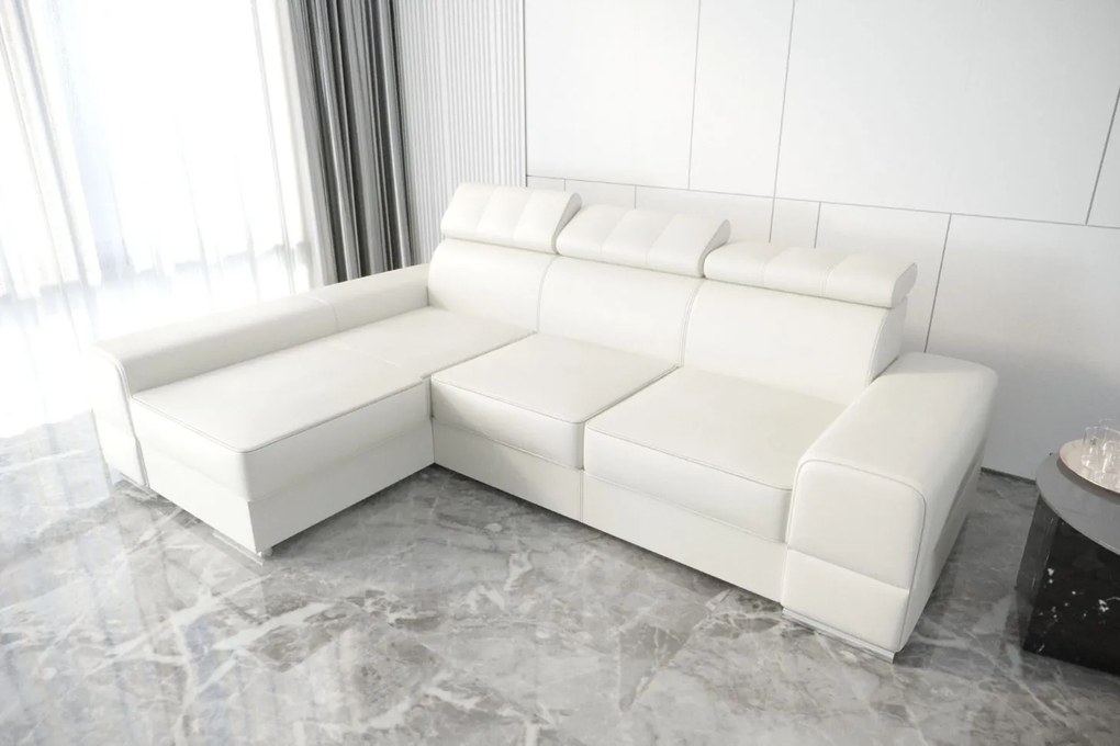 Ъглов Диван Дрен Еко LTHR -Левко-Ляв