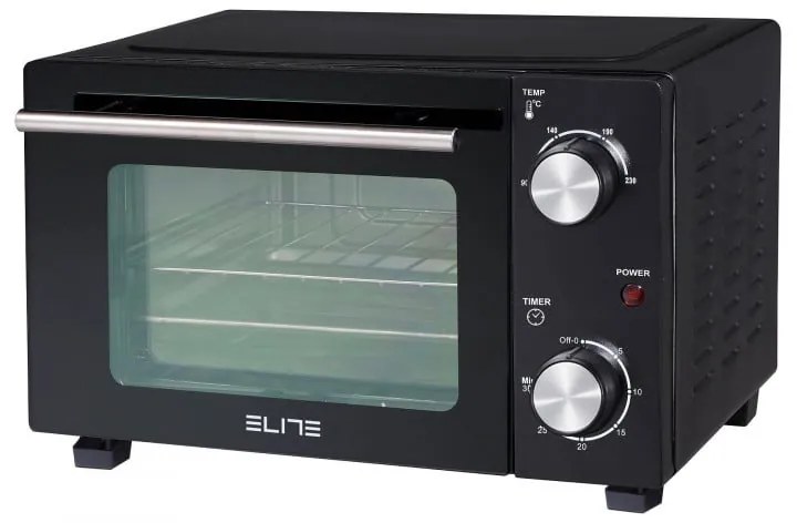 Мини фурна Elite EMO-2510, 800W, 10 л, 2 нагревателя, От 90 до 230C, Таймер 30 мин, Черен