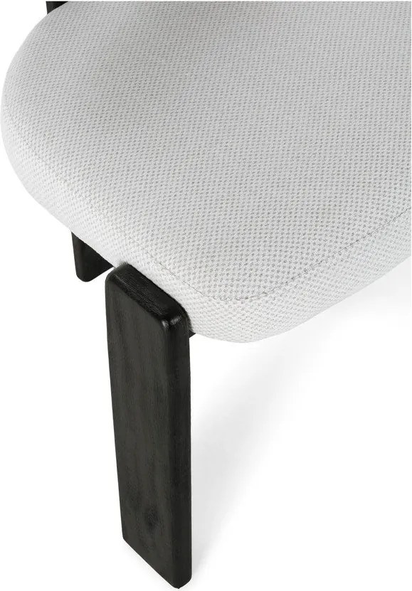 Черни/светлосиви тапицирани трапезни столове в комплект 2 бр. Nadia – MOME