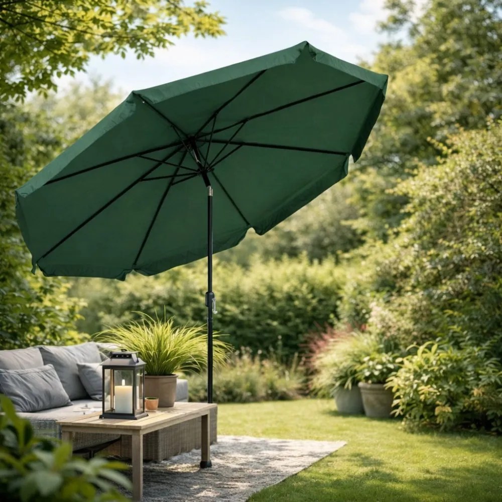 Голям градински чадър с наклон - 300 см Бежово