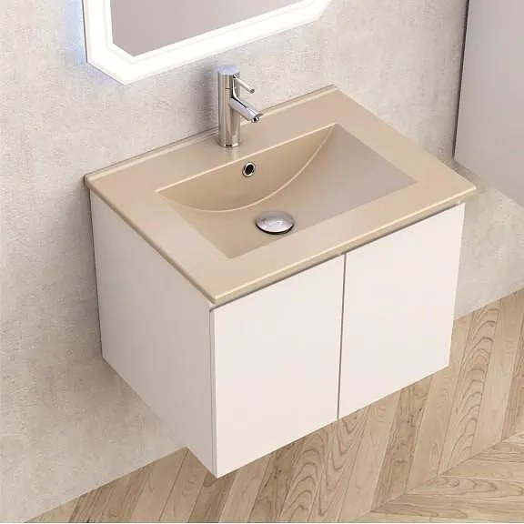 Конзолен PVC шкаф ICP 6045 + МИВКА ICC 6066BG БЕЖОВ МАТ, Inter Ceramic, 60x43.5x46см