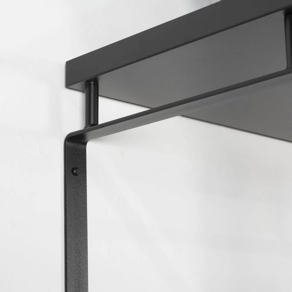 Черна метална стенна закачалка с рафт 70 cm Rex – Spinder Design
