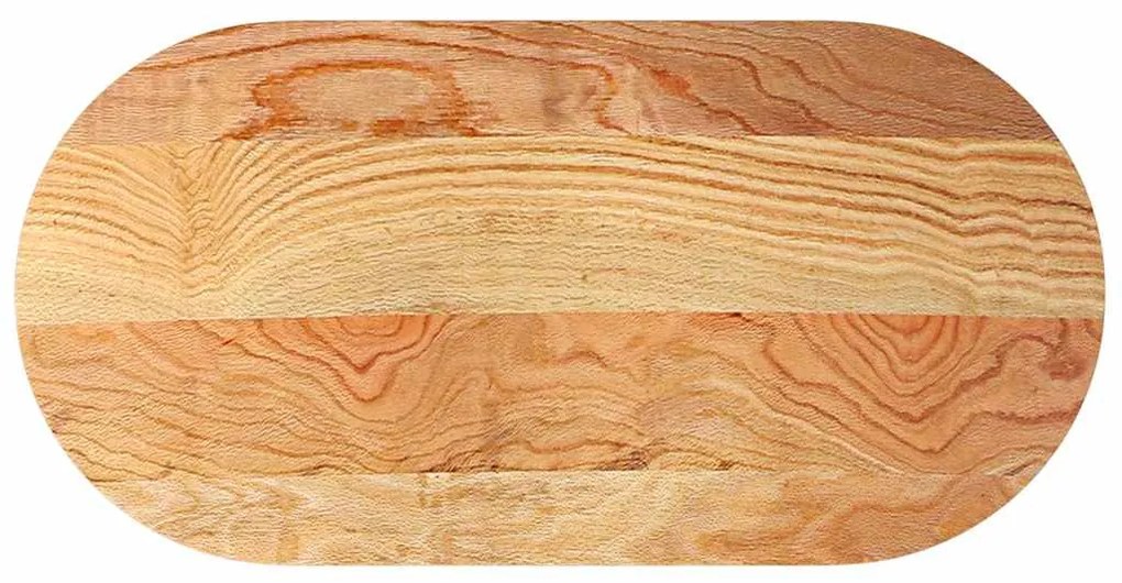 4009071 vidaXL Плот за маса, светлокафяв, 120x60x2 см, дъб масив, овална