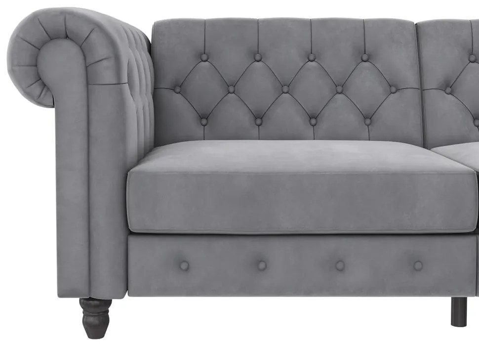 Светлосив кадифен диван 236 cm Felix – Støraa