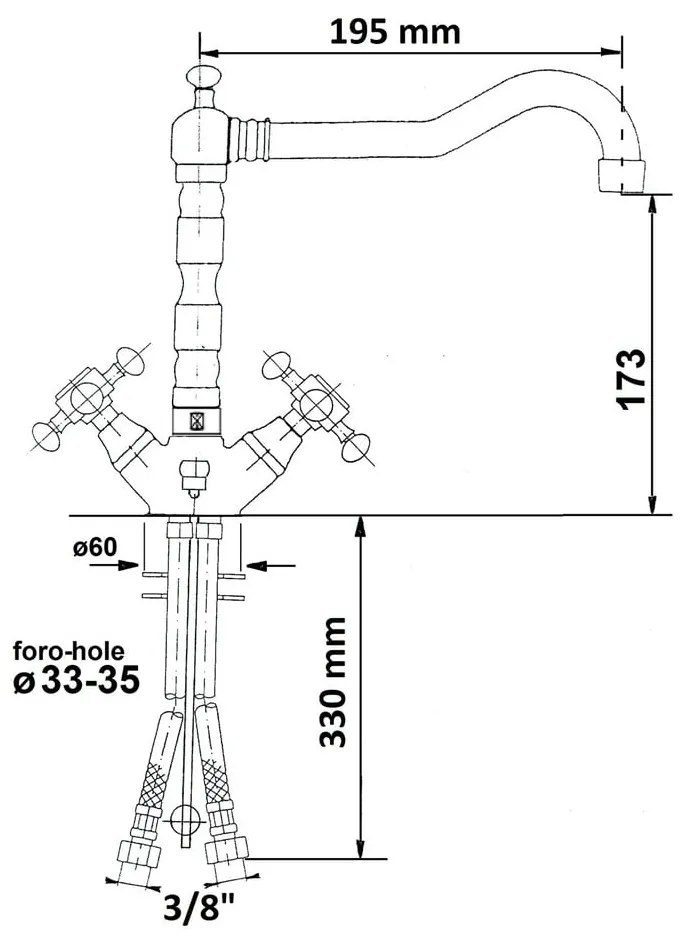 Стояща батерия за мивка в златист цвят Antea – Sapho