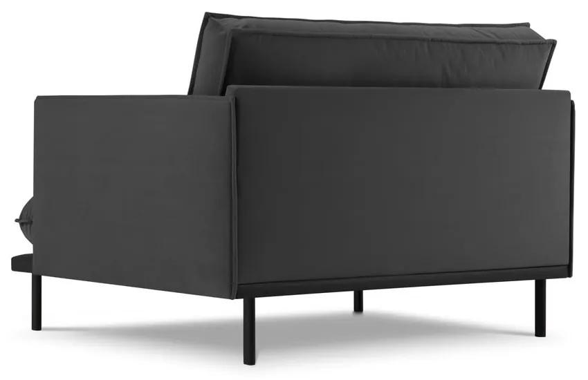 Тъмно сив фотьойл с кадифена повърхност Auguste - Interieurs 86
