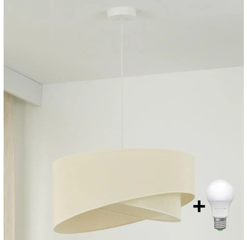 Brilagi - LED Пендел LYRA 1xE27/15W/230V кремав