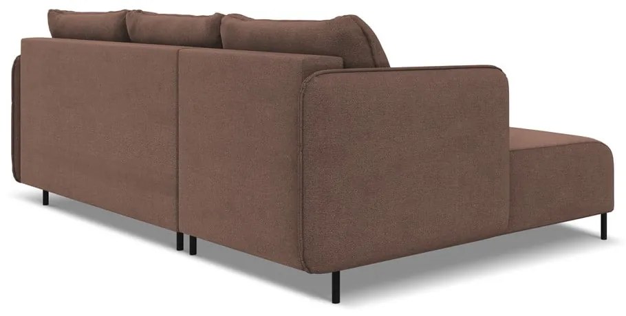 Розов разтегателен ъглов диван с място за съхранение (ляв ъгъл) Luana – Makamii