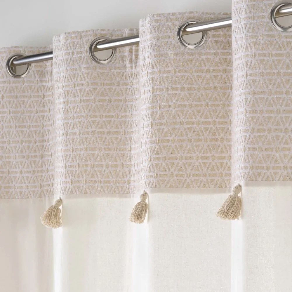 Бяло/бежово перде със смес от памук 140x240 cm Milano – douceur d'intérieur