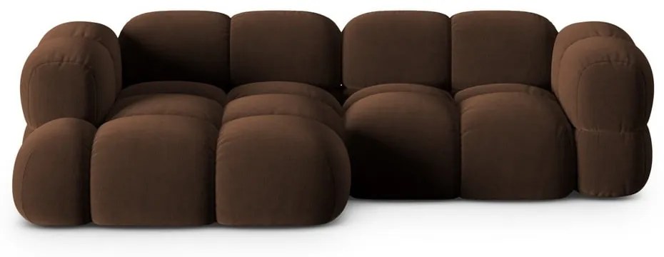 Тъмнокафяв кадифен ъглов диван (ляв ъгъл) Loretto – Cosmopolitan Design