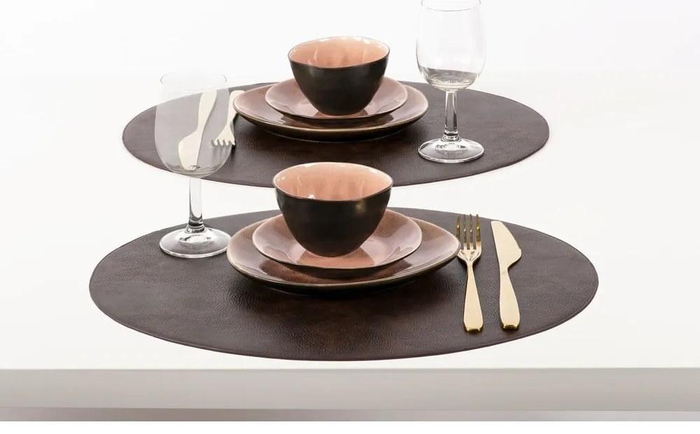 Тъмнокафява подложка от изкуствена кожа , 33 x 45 cm Troja - ZicZac