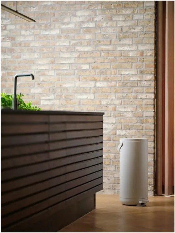 Бяло пластмасово кошче за боклук с педал 35 l Circular – Zone