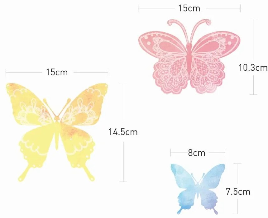 Комплект от 24 артистични стикера с пеперуди - Ambiance