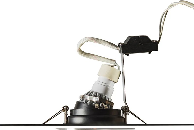 Интелигентен модерен вграден прожектор стомана с черно вкл. WiFi GU10 - Rondoo