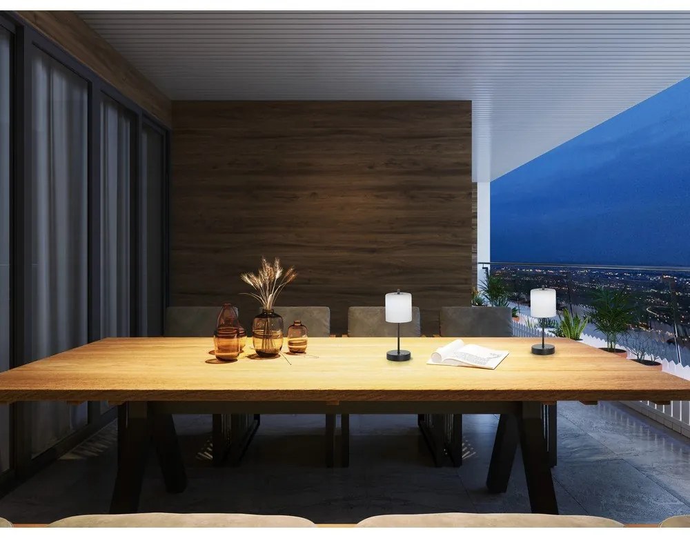 Черно-бяла LED затъмняваща се настолна лампа (височина 34,5 cm) Riva – Fischer &amp; Honsel