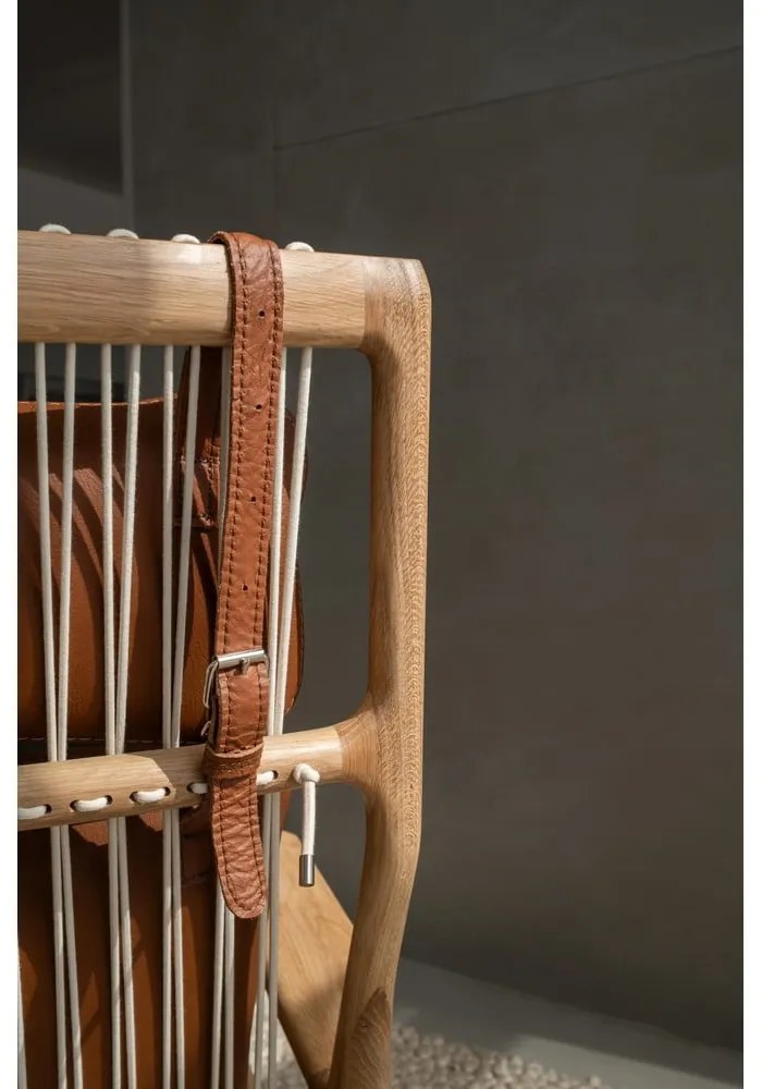 Фотьойл от дъбово дърво със зелена текстилна седалка Dedo - Gazzda