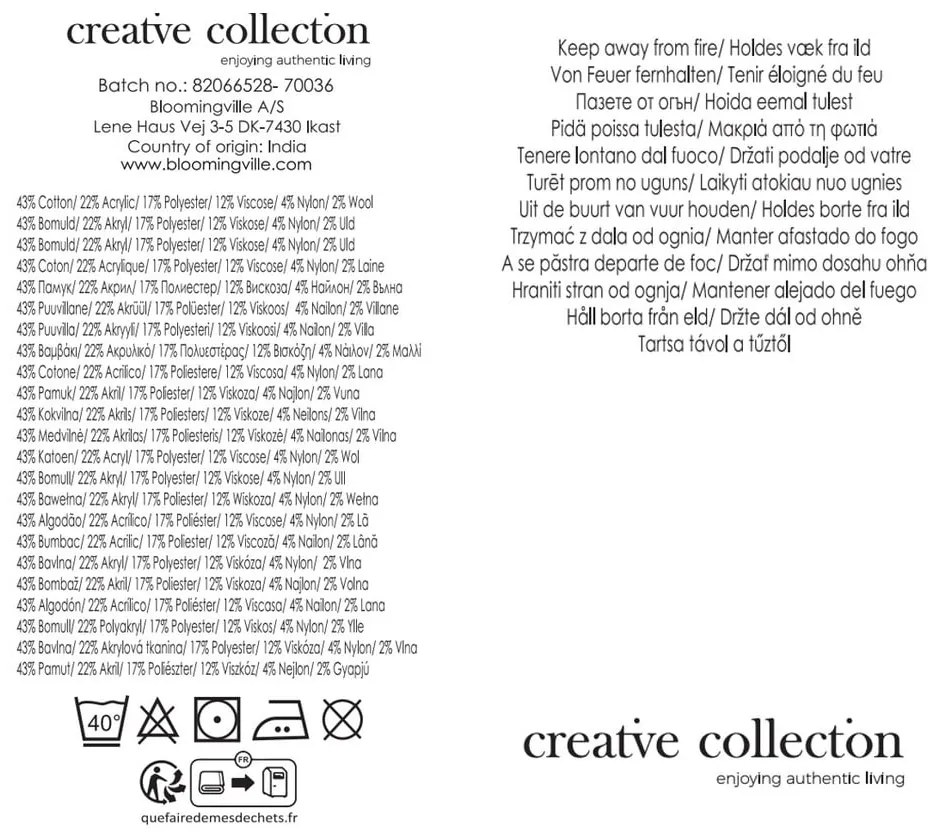 Жълто/розово одеяло от рециклиран памук 130x160 cm Isnel – Bloomingville