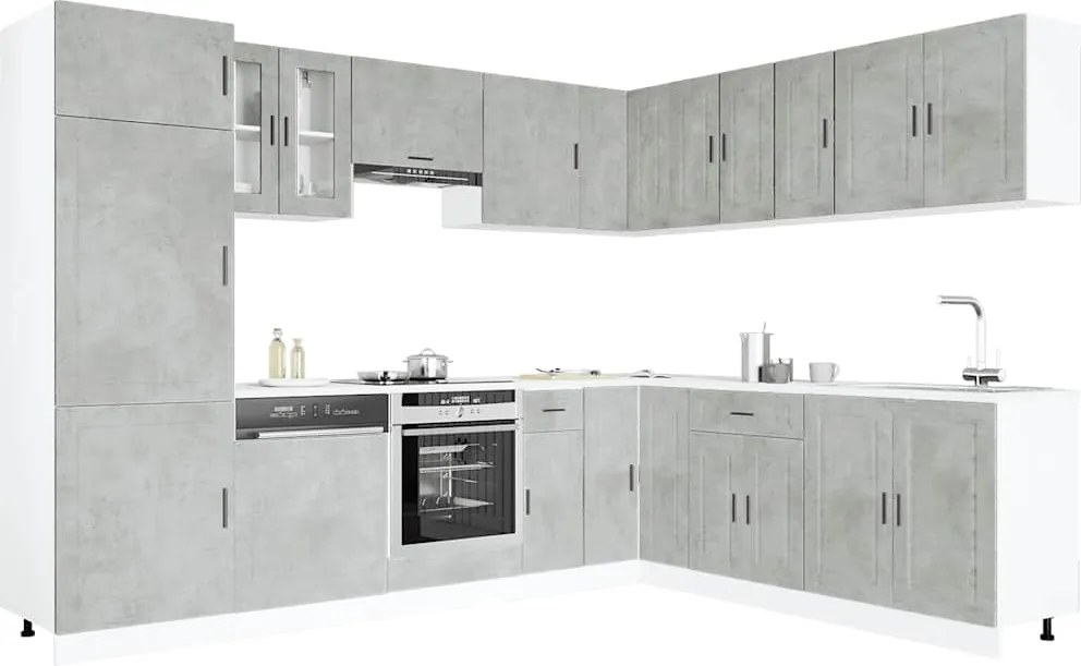 3314995 vidaXL Комплект кухненски шкафове от 14 части Porto, инженерно дърво