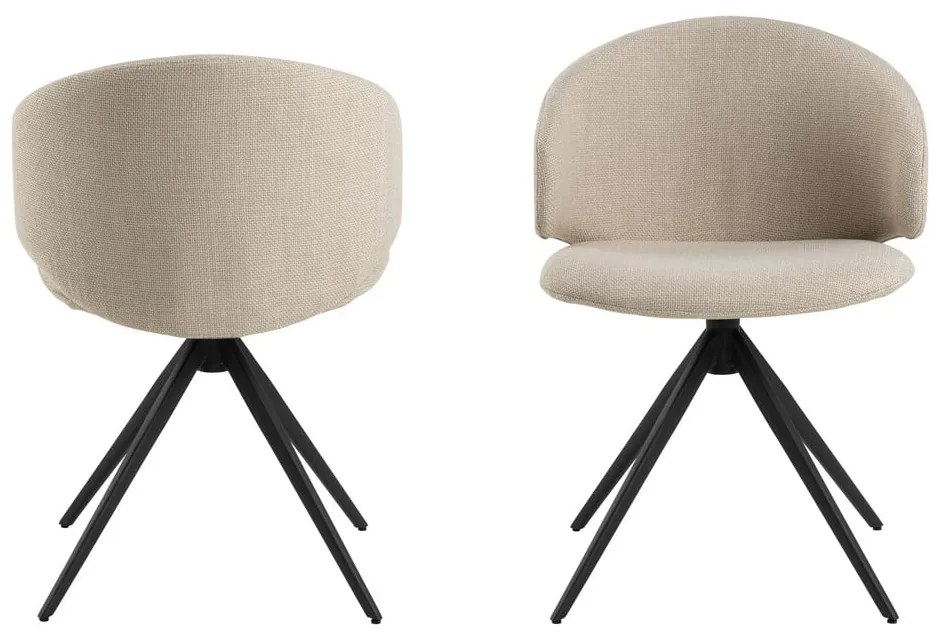 Бежов тапициран трапезен стол с подлакътници Ella – Actona