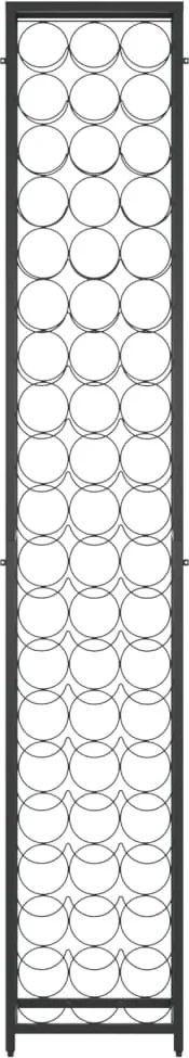 Поставка за вино за 57 бутилки черна 34x18x200 см ковано желязо