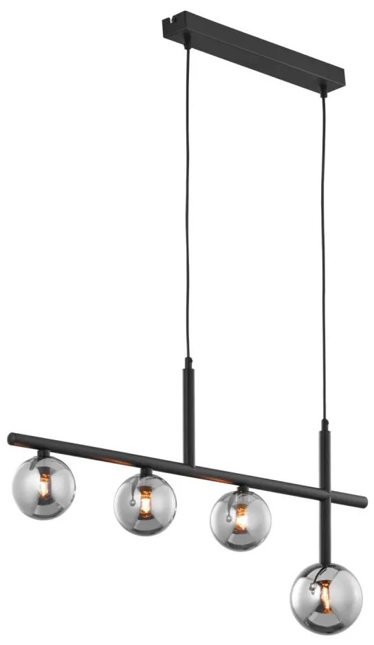 Jupiter 1908 - Полилей на кабел NEPTUN 4xG9/14W/230V черен/димно сив