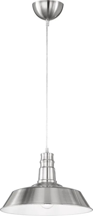 Метално висящо осветително тяло в матово сребрист цвят с метален абажур ø 36 cm Will – Reality